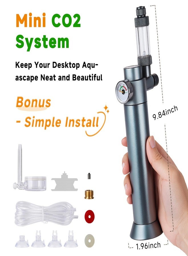 Hygger CO2 Complete Aquarium CO2 System, Desktop CO2 Regulator with 45g Disposable CO2 Cartridge, Compatible with 5/8" and 3/8" Threaded for Nano Aquariums - Image 4